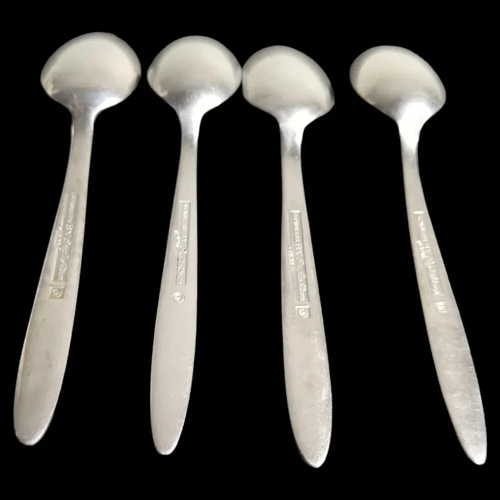 Lot of 4 Teaspoon Englishtown ENS2 Stainless Glossy Flatware 6 1/4